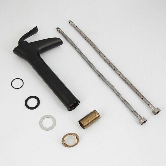 Set zwarte fraaie waterval mengkraan voor badkamer