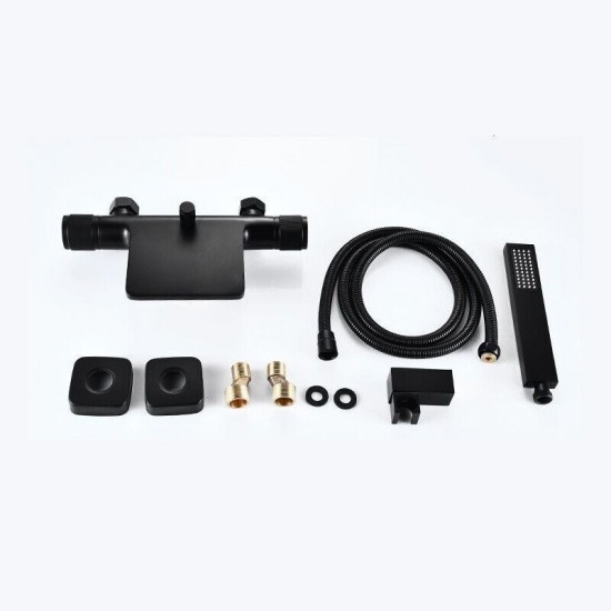 Set zwarte waterval badkraan