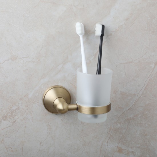 Sfeer bronskleurige landelijke tandenborstel beker