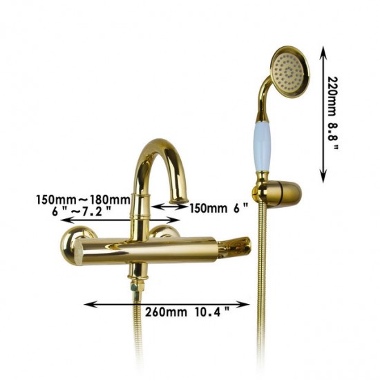 Goud kleurige badkraan Sonse Deluxe met handdouche