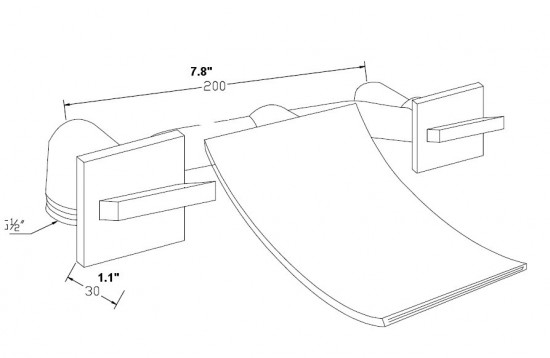 Watervalkraan Type Alba Design Badkraan