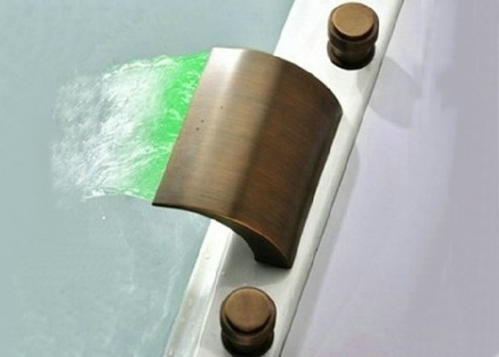 Watervalkraan Type Acquario Design Waterval Bad Kraan Antiek look 2 knops bediening