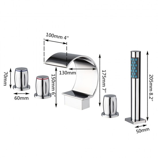 Watervalbadkraanswan afmetingen 1