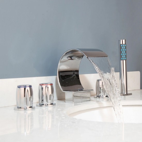 Watervalbadkraanswan chroom