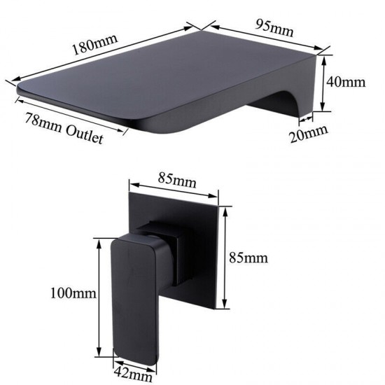 Zwarte kraan muur bevestiging