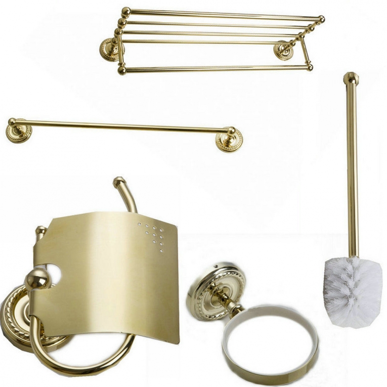 set 4 delig goudkleurig afgewerkt - Gouden Accessoires - Watervalkraan.nl | Specialist in watervakranen - Watervalkraan kopen?