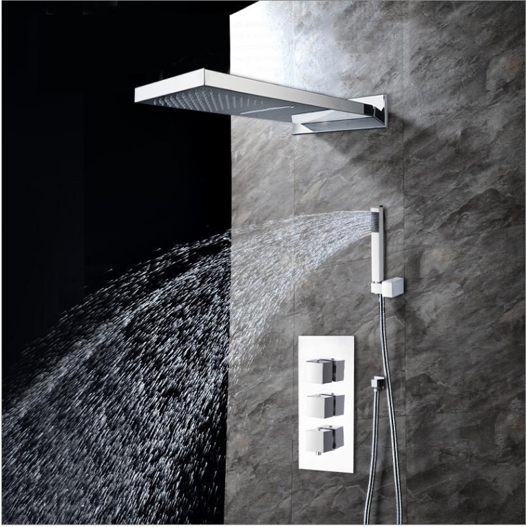 borst Centrum interval 22 inch Regendouche waterval douche inbouw incl. handdouche - Chroom -  Watervalkraan.nl | Specialist in watervakranen - Watervalkraan kopen?